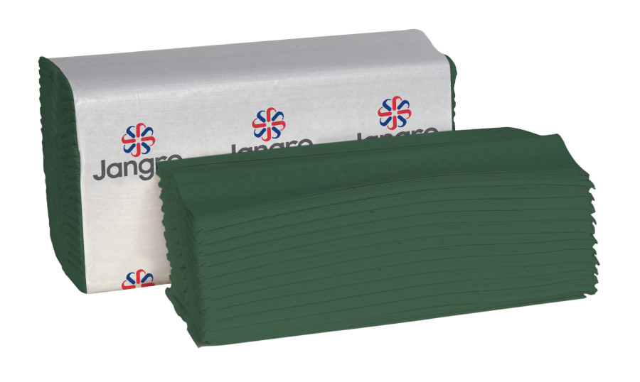 Jangro Standard C-Fold 1 Ply Green Hand Towels 23 x 31cm