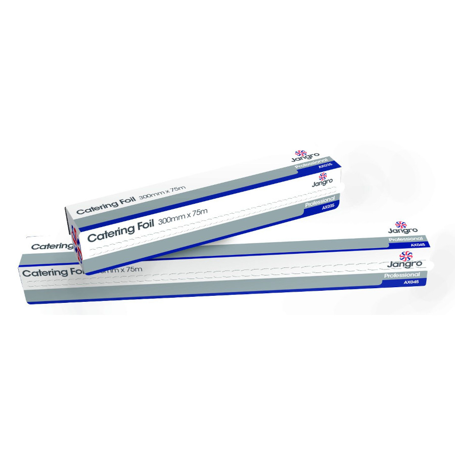 Jangro Catering Foil, 18inch x 75m Cutterbox