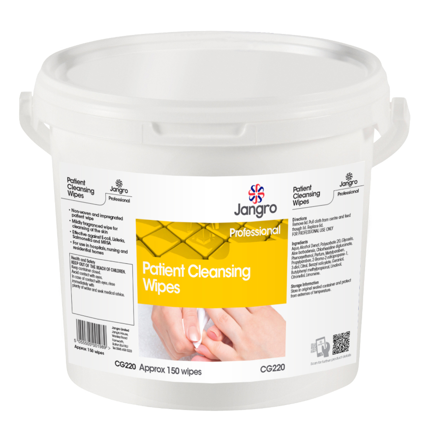PATIENT CLEANSING WIPES, Tub, 150 Wet Wipes, 20x22cm