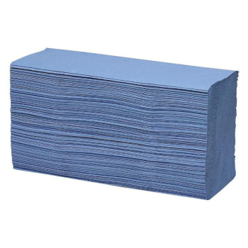 V FOLD HAND TOWEL 1PLY - BLUE 210MM X 250MM