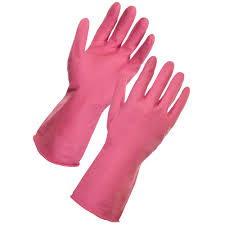 HOUSEHOLD GLOVES Pink Large Singles HOUSEHOLD GLOVES Pink Large Singles