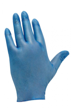VINYL DISPOSABLE GLOVES, Powdered, Blue, Large, Economy VINYL DISPOSABLE GLOVES, Powdered, Blue, Large, Economy