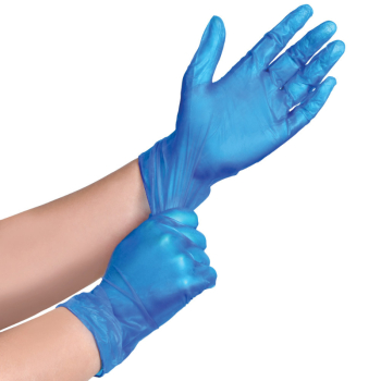 VINYL BLUE GLOVES - SIZE LARGE, 100 PER BOX VINYL BLUE GLOVES - SIZE LARGE, 100 PER BOX