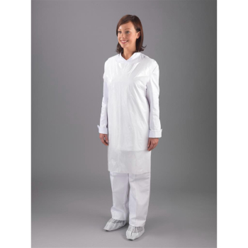 DISPOSABLE WHITE ECONOMY APRONS - 8MU, 200 PER ROLL DISPOSABLE WHITE ECONOMY APRONS - 8MU, 200 PER ROLL