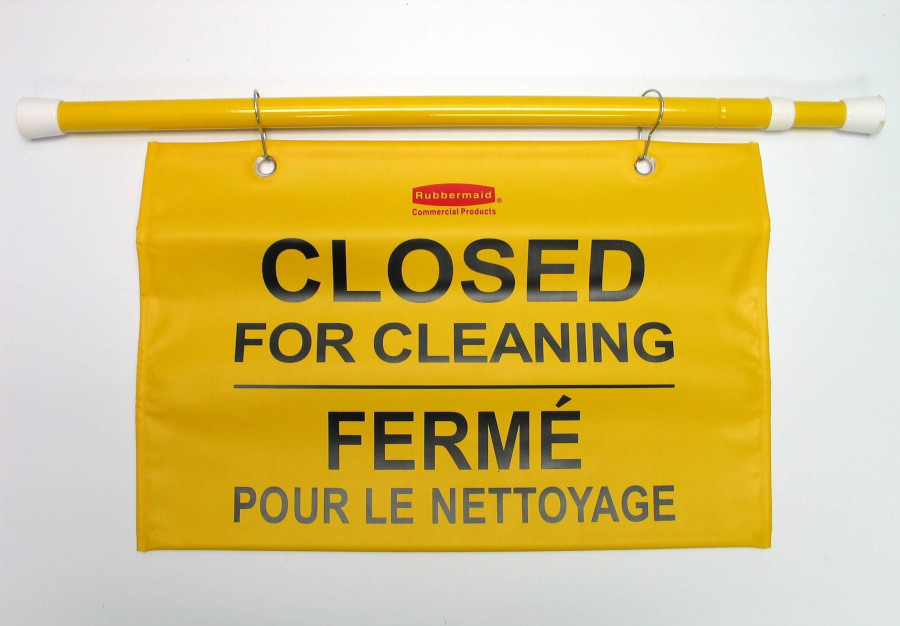Fixture Clean Sign Floor Care Warning Signs and Cleaning Charts MULTI-LINGUAL HANGING ...