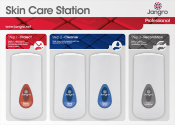 Jangro Skin Care Station Board Only 80x57cm (Holds 4 Dispens) Jangro Skin Care Station Board Only 80x57cm (Holds 4 Dispens)