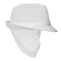 TRILBY HAT WITH NET SNOOD IN WHITE - SIZE L