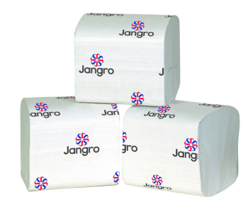 JANGRO BULK PACK WHITE 2PLY FOLDED TOILET TISSUE - 300 SHEETS