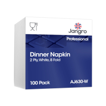 DINNER NAPKINS 2PLY 8 FOLD WHITE - 2000 PER PACK