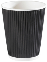 12oz BLACK RIPPLE WALL HOT DRINK CUP (36cl)