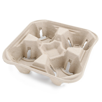 4 CUP CARRY TRAY - MOULDED PULP FIBRE, 2 X PACKS OF 90