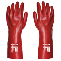 Red PVC 14inch Gauntlet, Size Large