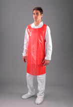 DISPOSABLE APRONS RED - 100 PER BOX