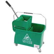 Microspeedy Flat Mop Bucket/Wringer System Green