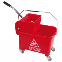 King Speedy Flat Mop Bucket/Wringer System Red