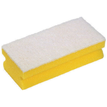 Soft Easigrip Sponge Scouring Pad Packs of 10 Yellow/White (140x68x48mm)