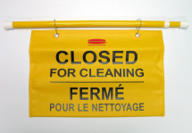 MULTI-LINGUAL HANGING CLOSED FOR CLEANING SIGN