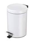 STEEL PEDAL BIN 3ltr White