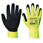 HI VIS GRIP GLOVES - YELLOW AND BLACK - LARGE