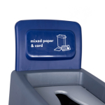 Jangro Grey Recycling Bin With Mixed Paper and Card Back Panel - 80L