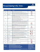 Jangro Housekeeping and Bar Area Cleaning Schedule Wall Chart - A3