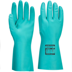 NITROSAFE CHEMICAL GAUNTLET GLOVES - GREEN - MEDIUM